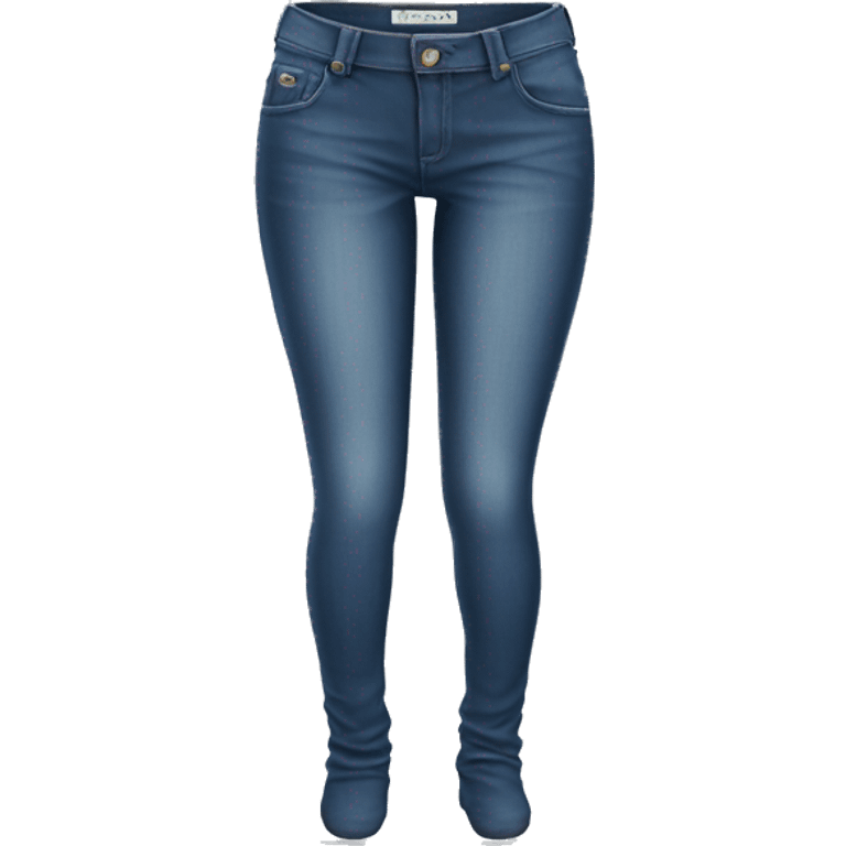 Realistic pair of jeans jegging pants with legs turned inward. emoji