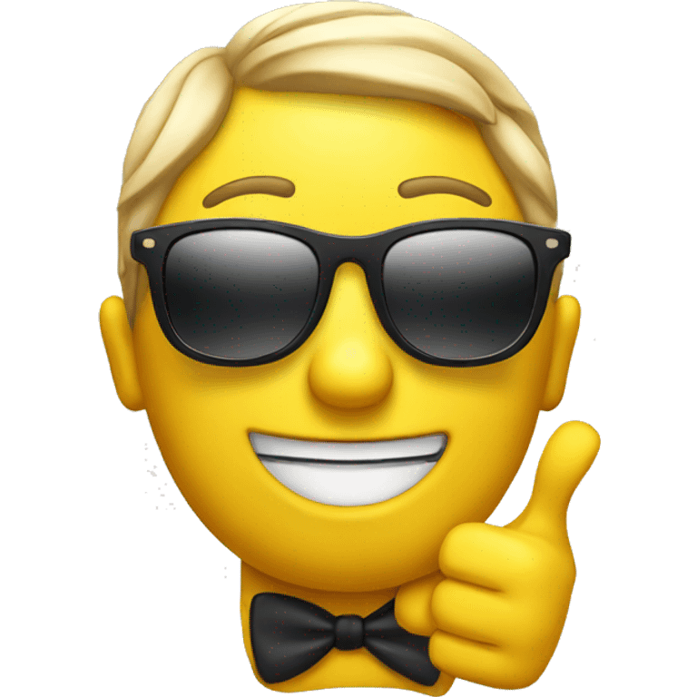 Yellow emoji with sunglasses giving thumbs up emoji