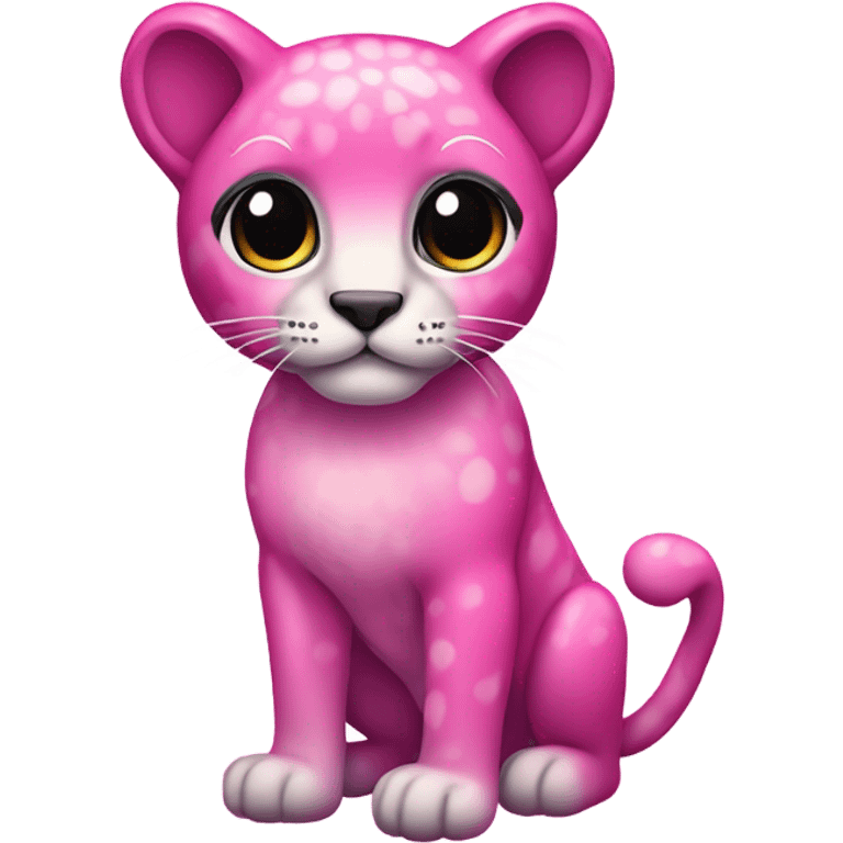 Pink ombre full body panther with glitter  emoji