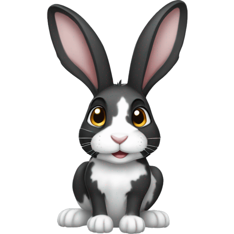 black and white spotted rabbit emoji