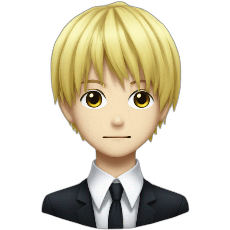 kurapika from hunter x hunter with black suits emoji