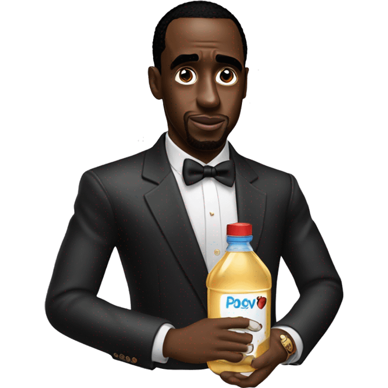 P. diddy with a bottle of baby oil emoji