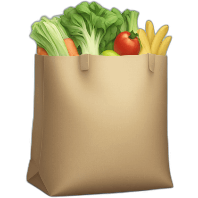 Bag of groceries -no-face emoji