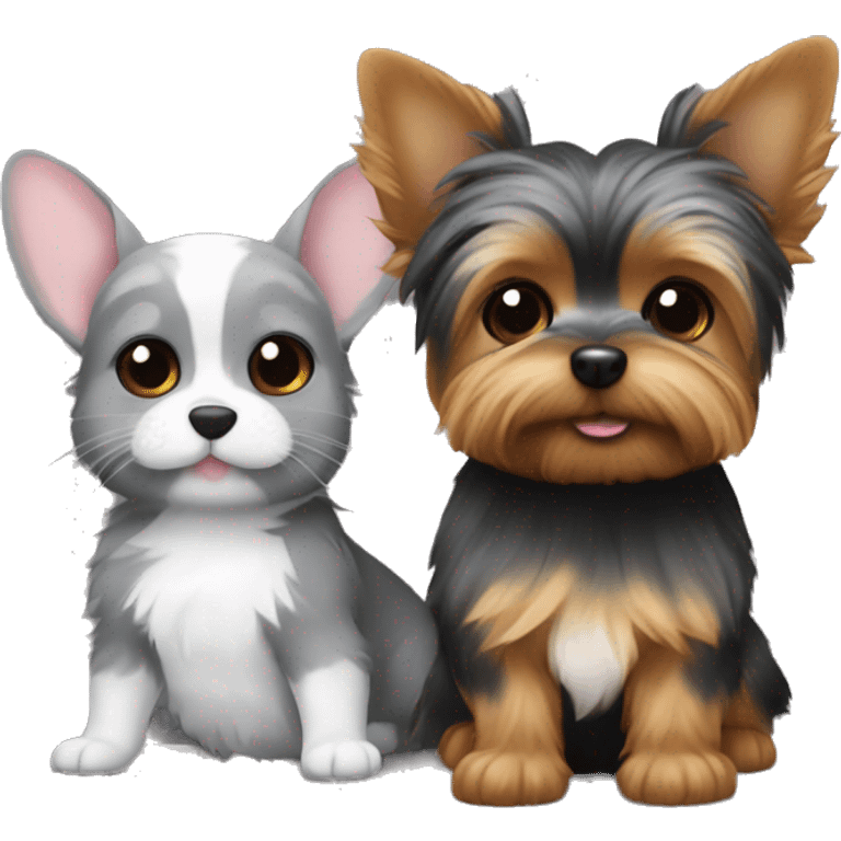 Yorkie and chinchilla emoji