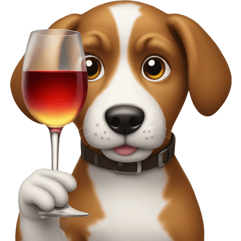 Dog holding a Wine glass emoji