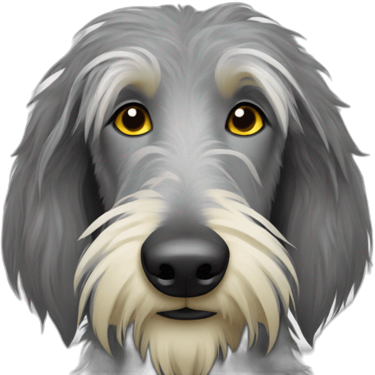 Scottish deerhound with yellow fur, white nose emoji