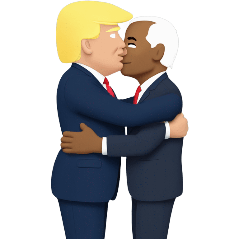 Donald trump kissing Joe Biden  emoji