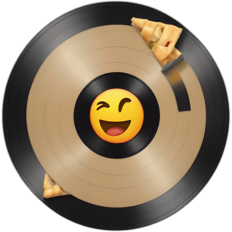  Vinyl record with statistic apple'pie graph form emoji