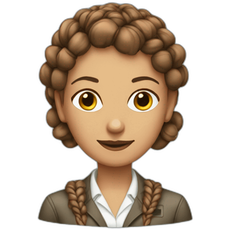 Amelia Earhart with 2 braids emoji