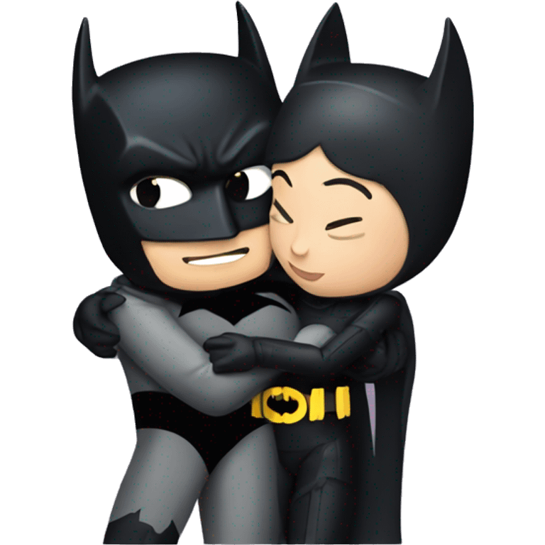 batman and catwoman hugging emoji