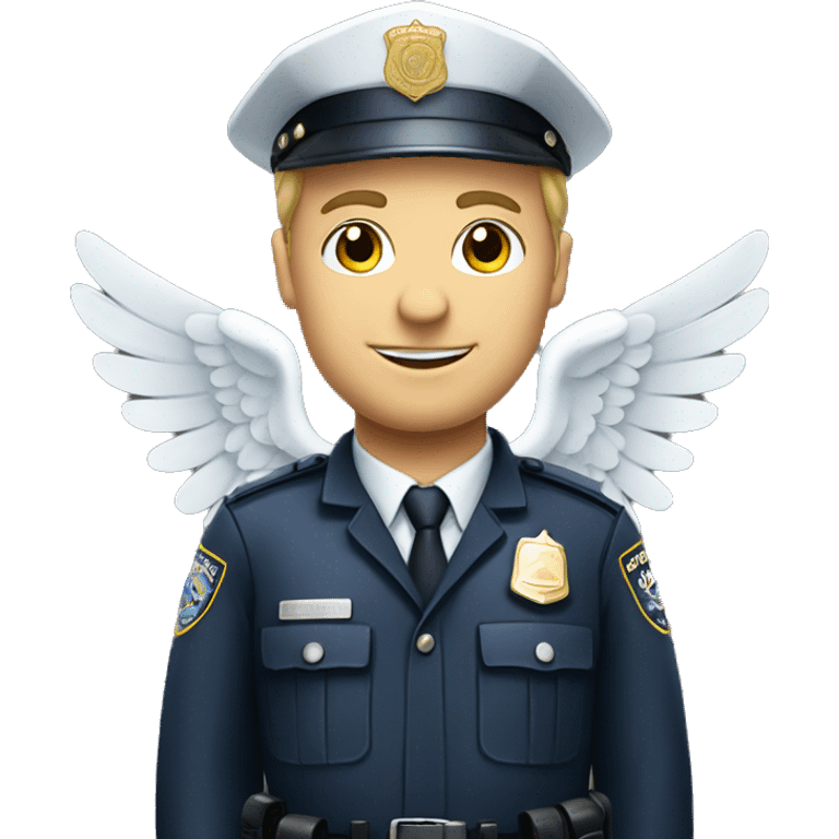 A White Police man with ANGEL WINGS emoji