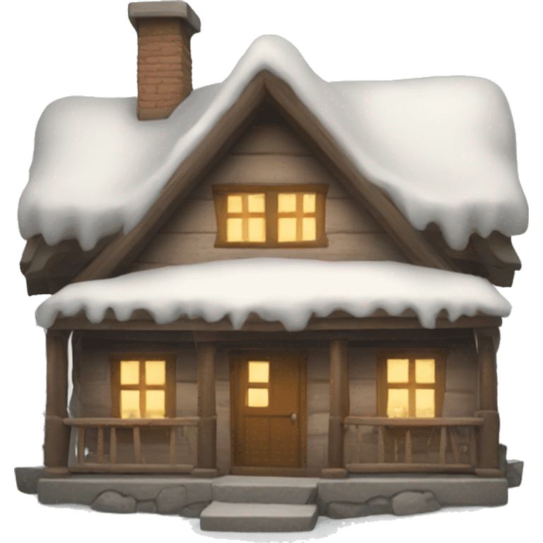 Cozy winter cottage emoji