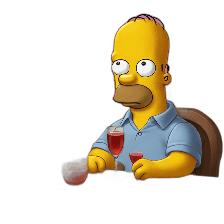 the Simpson having an aperitif emoji