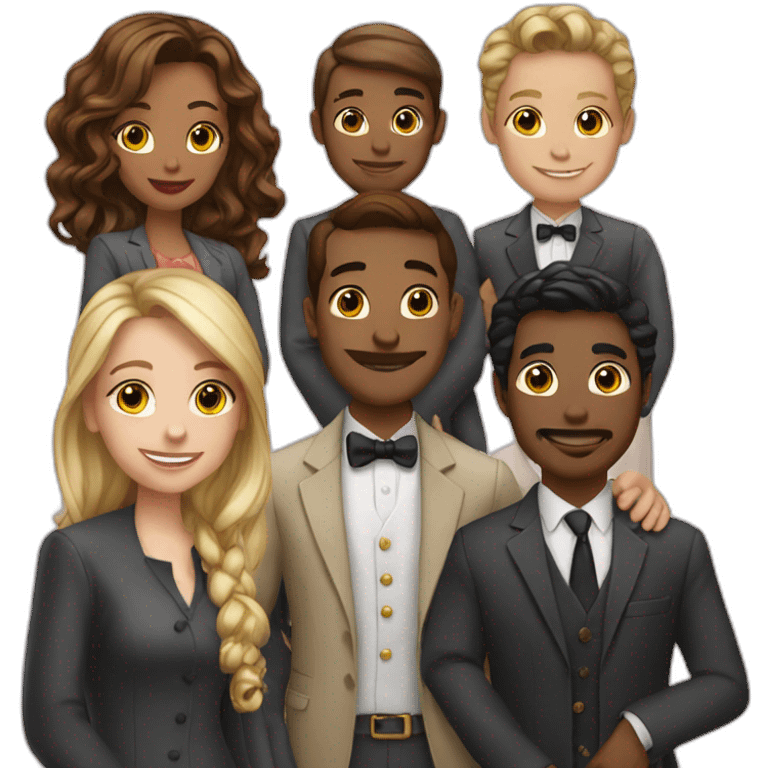 Five people is on their way to a fancy place emoji