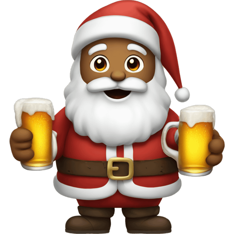 santa claus with beer emoji