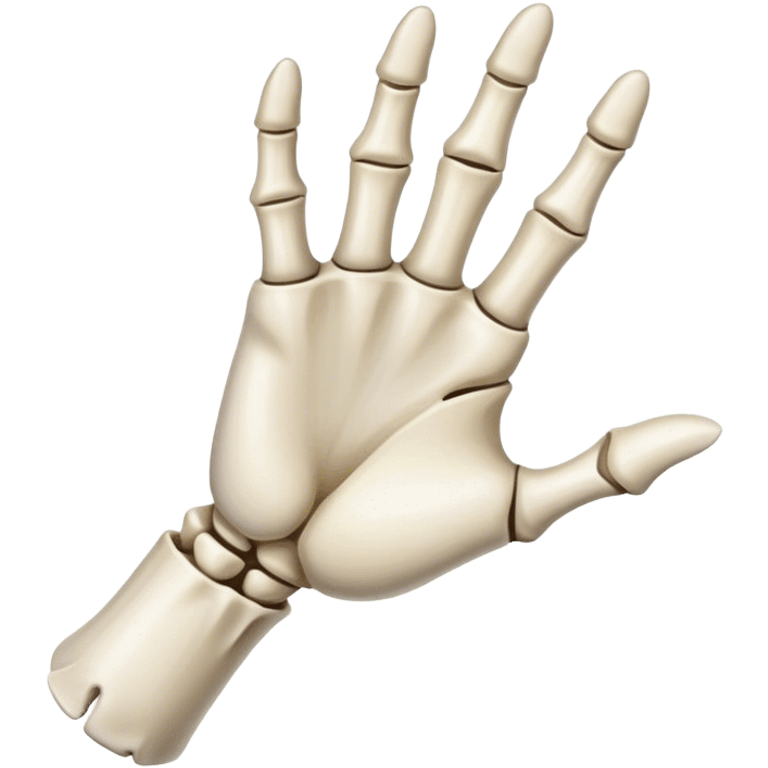 hint bone hand cartoon style emoji