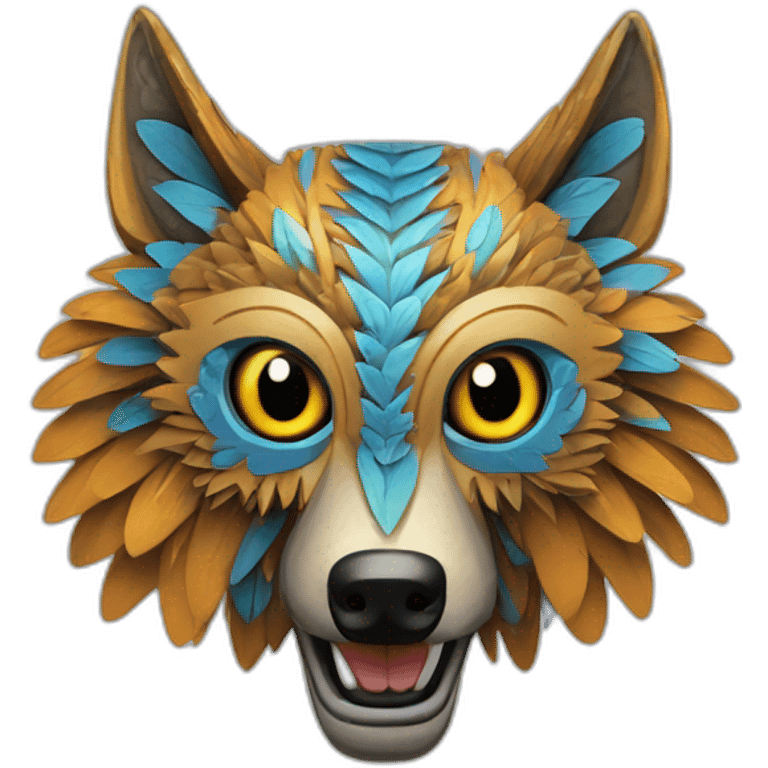 Alebrije de lobo, buho y armiño emoji