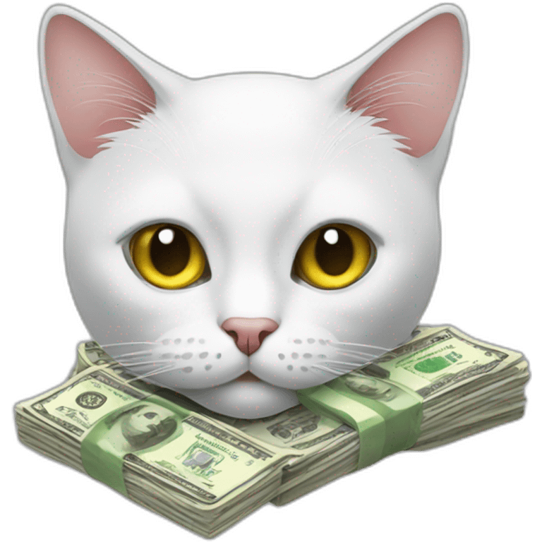 Cat with dollars in their Eyes emoji