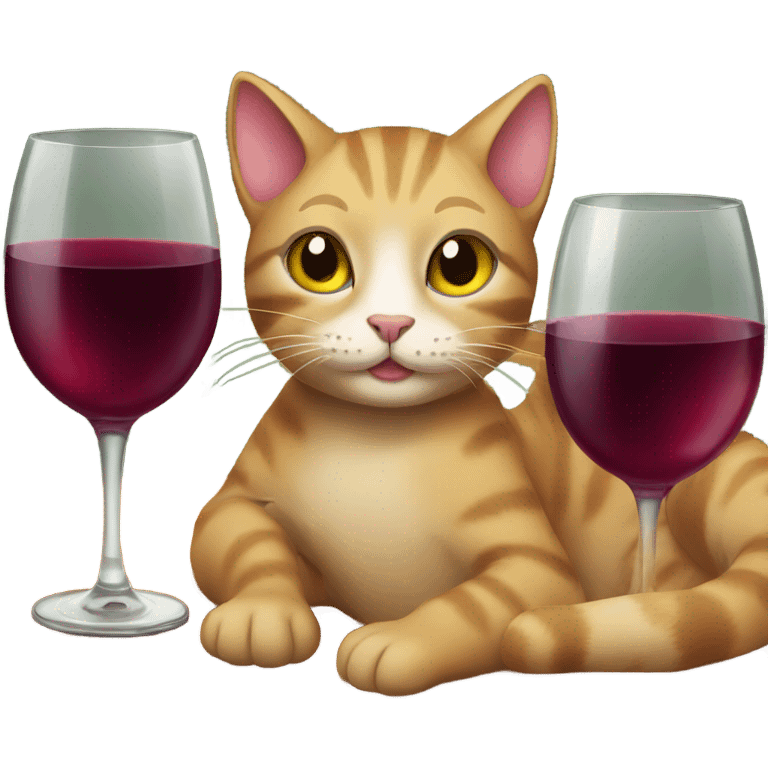 Cat drinking wine emoji