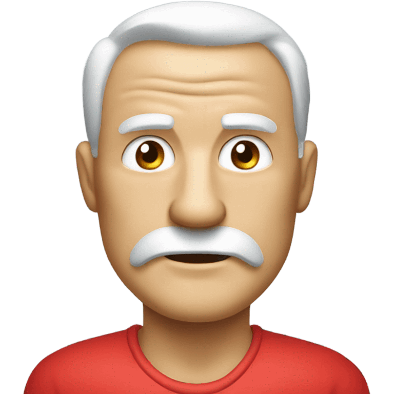 muscular old man in red shirt on chemo pump emoji