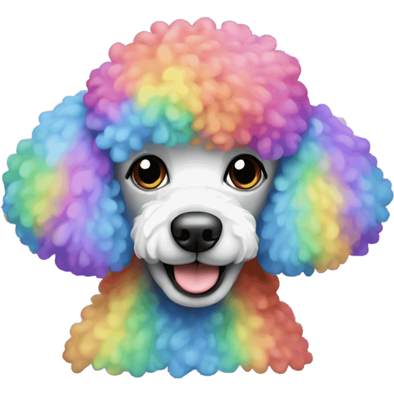 Rainbow colored poodle emoji