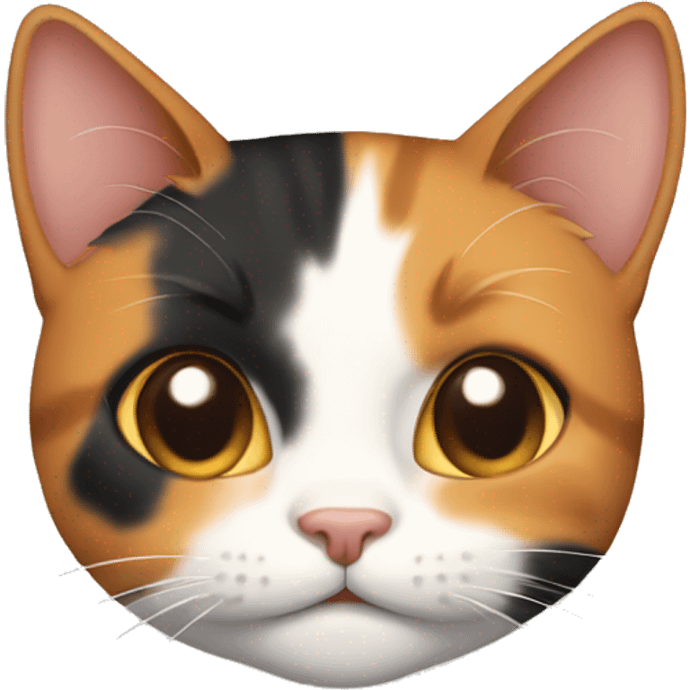 Calico cat showing its belly emoji