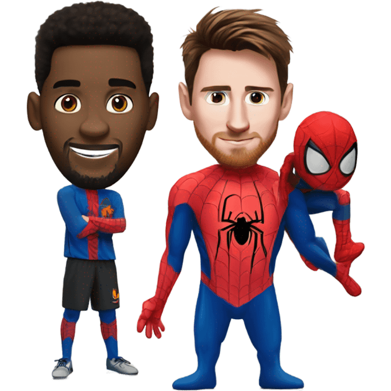 Messi with Spider- man emoji