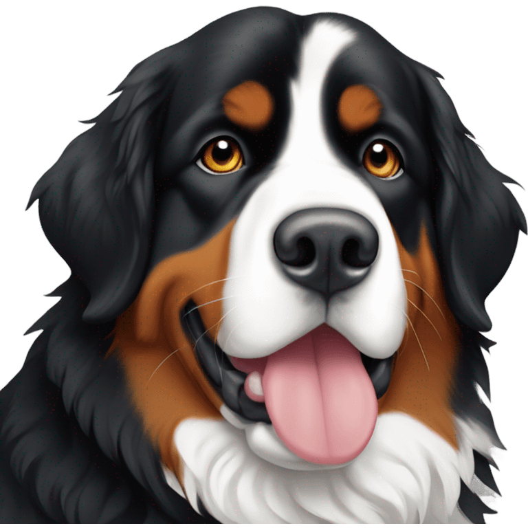 bernese mountain dog with thin white stripe on snout emoji