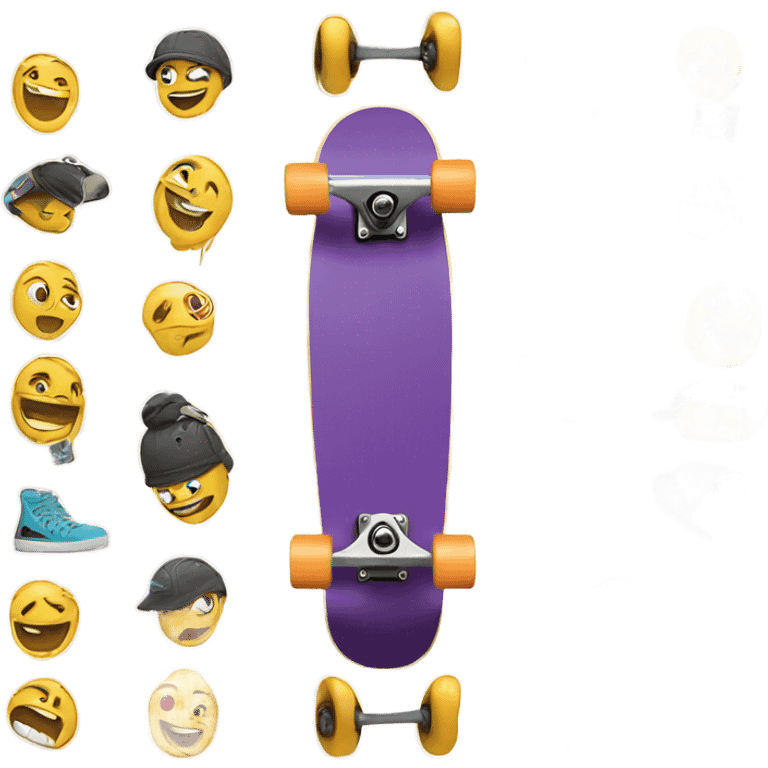 skateboard with stickers emoji