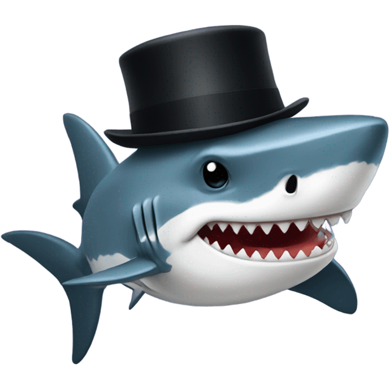 Shark with a top hat emoji