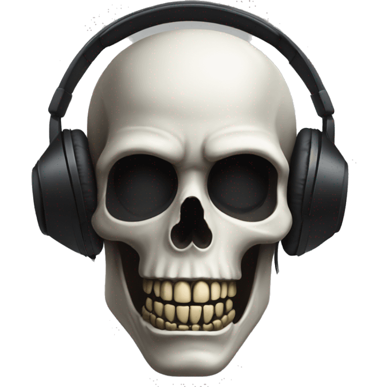 A skull face paint men wearing headphones emoji