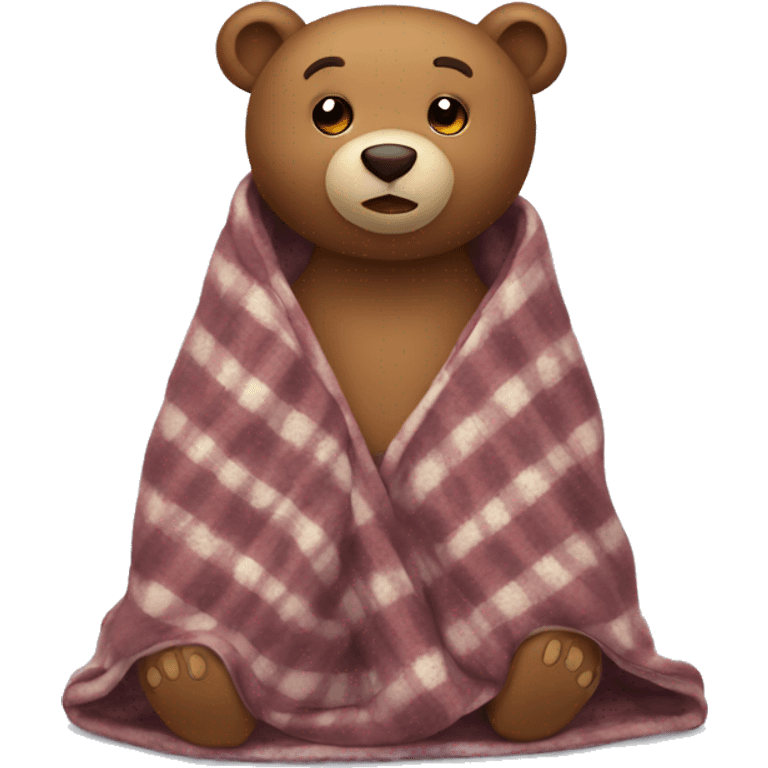 bear cozy in blanket emoji