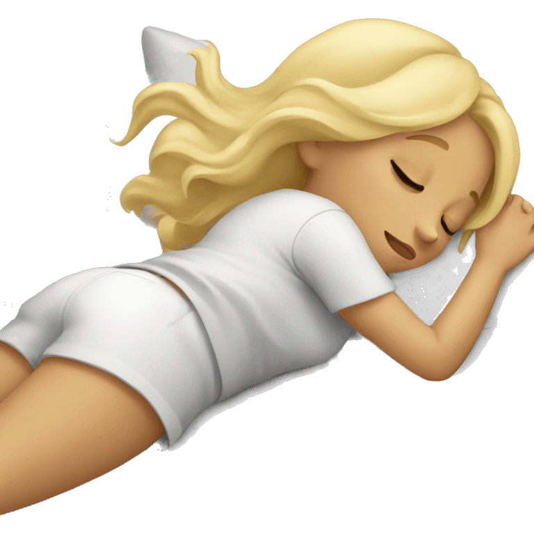 blonde girl napping emoji