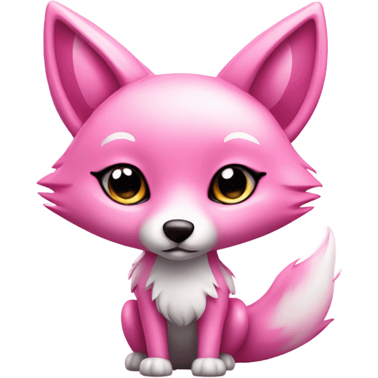 Rose pink fox with sparkles standing  emoji