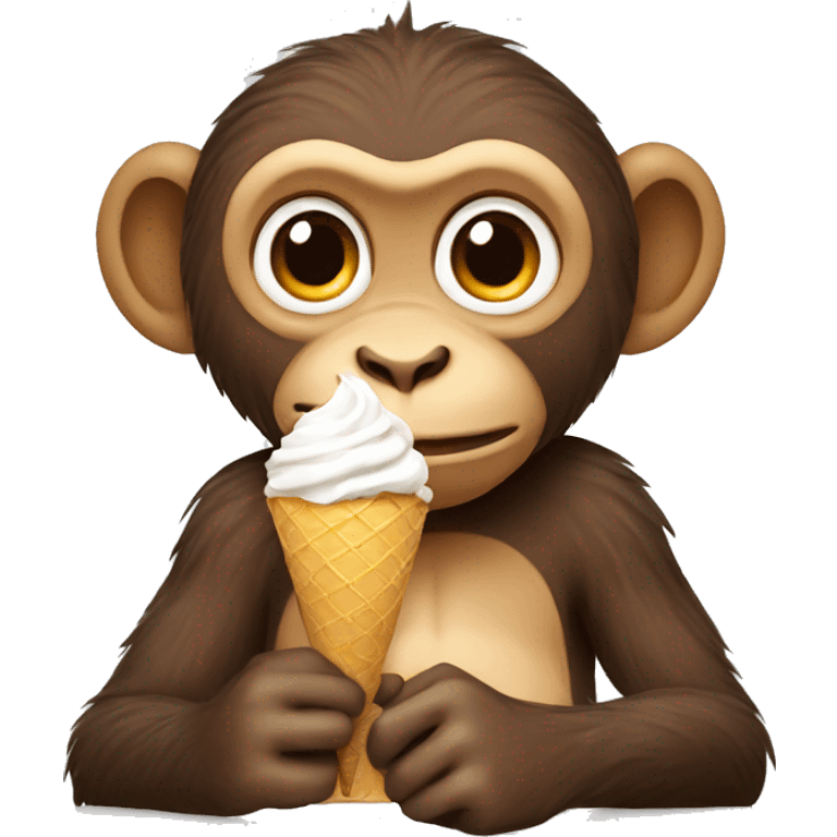 Monkey eating ice cream emoji