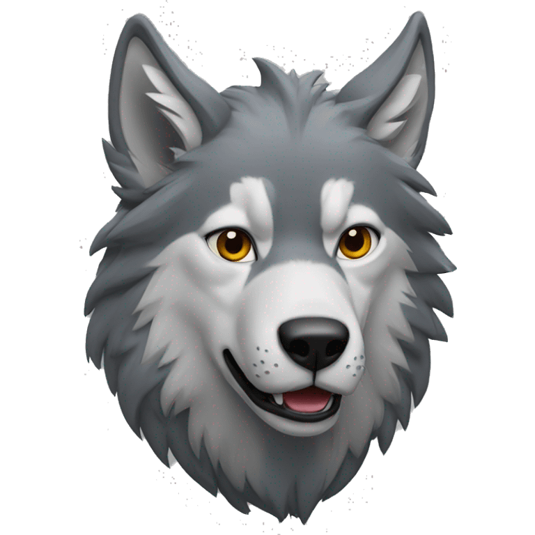 Lobo gris enojado emoji