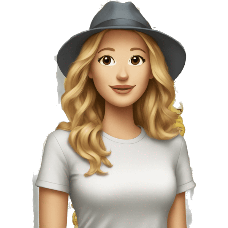 blake lively cartoon wearing tee emoji