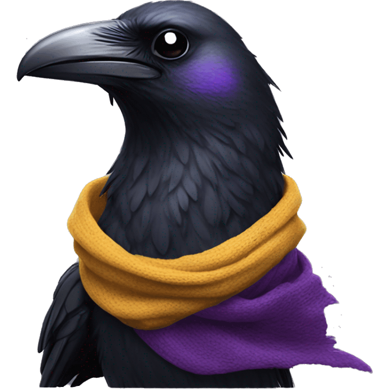 Realistic raven head with a rave claw scarf around the neck  emoji