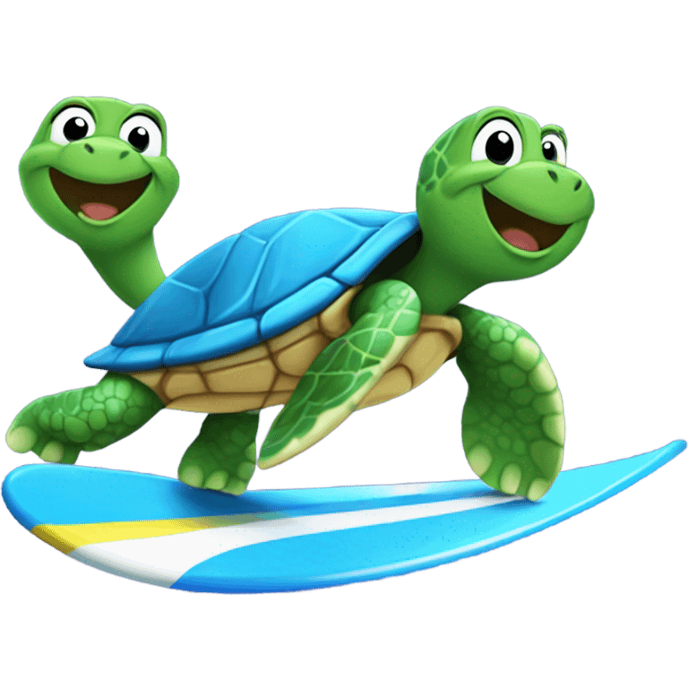 Turtles surfing emoji