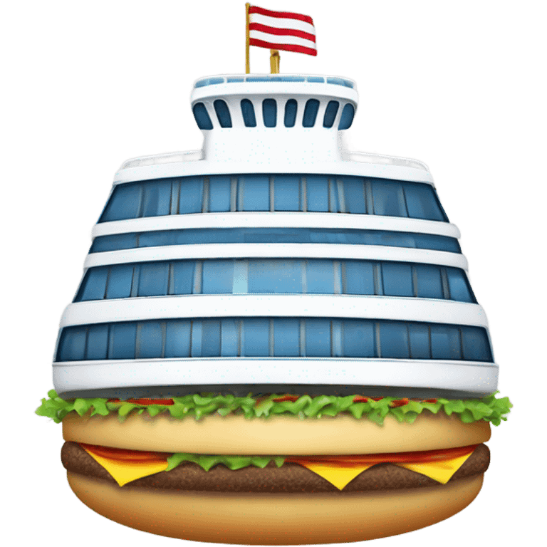 A cruise ship shaped like a hamburger ￼ emoji