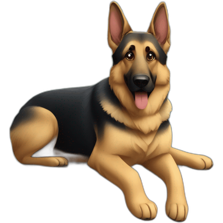 German shepherd on a train car emoji