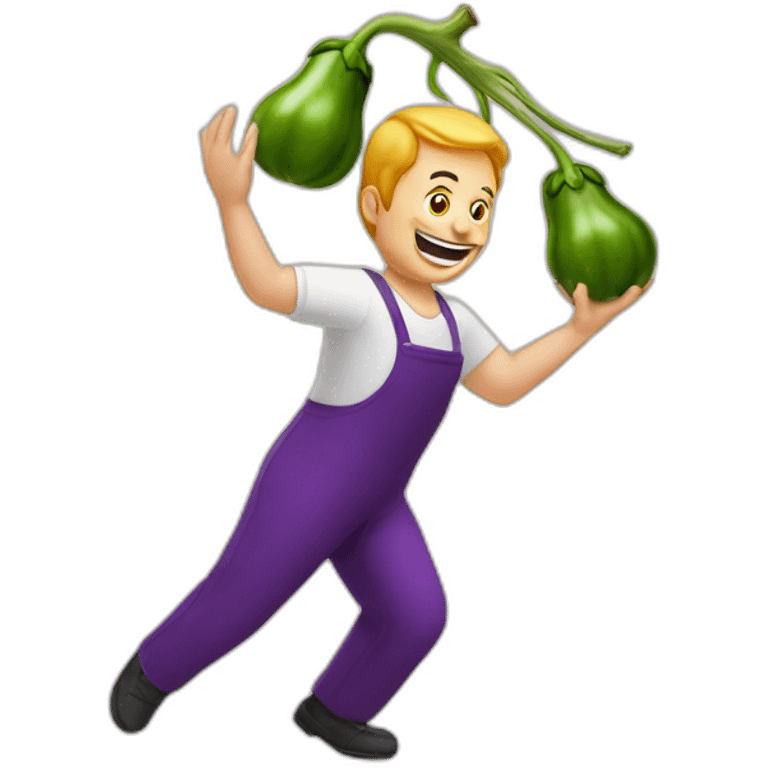 Jongler avec aubergines emoji