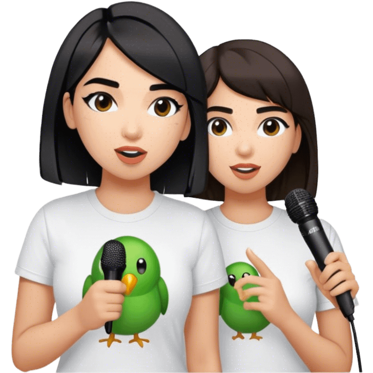 Dua lipa and duolingo are using spell by microphones in the karaoke emoji