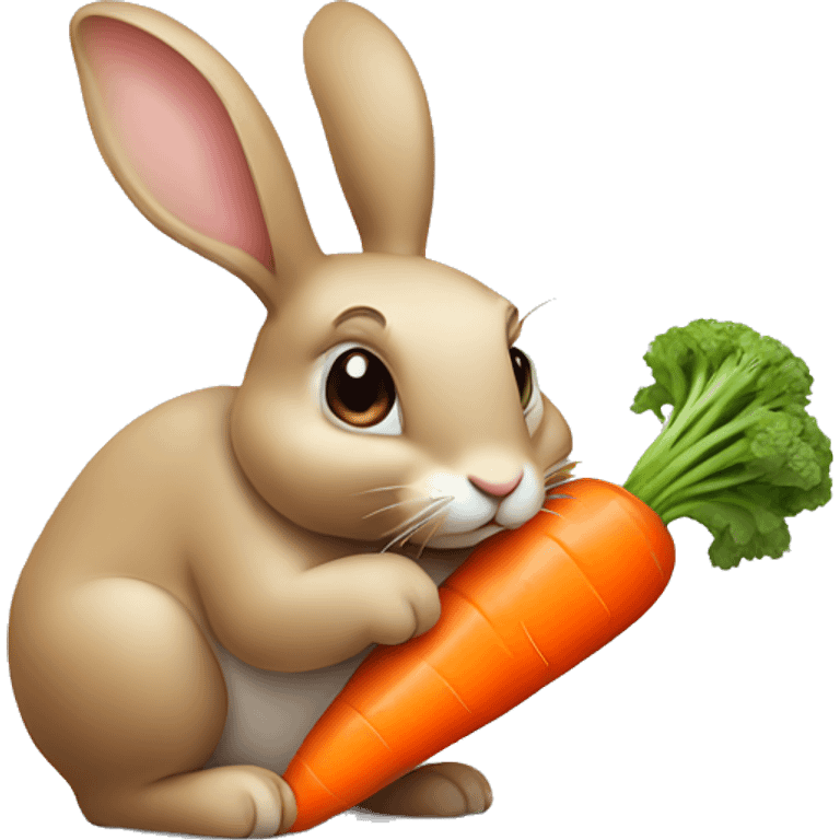 Rabbit eating a carrot emoji