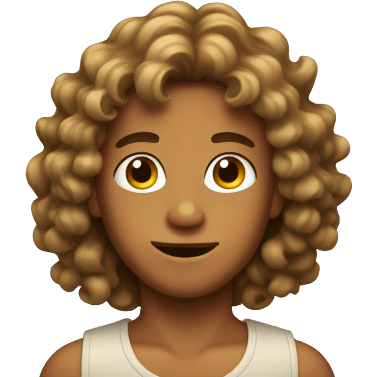 Tanned boy with long curls emoji