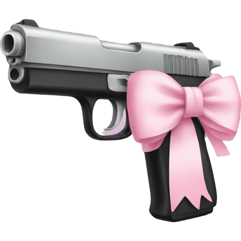 Gun with a light pink bow emoji