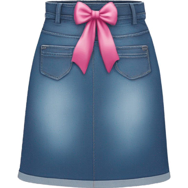 Denim skirt with pink bow emoji