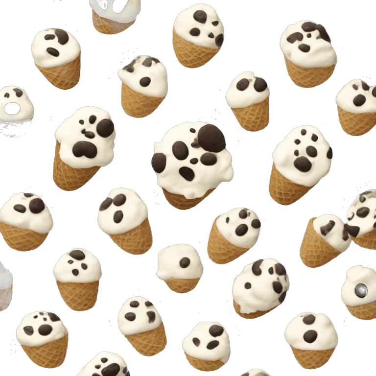 Cookies and cream ice cream emoji