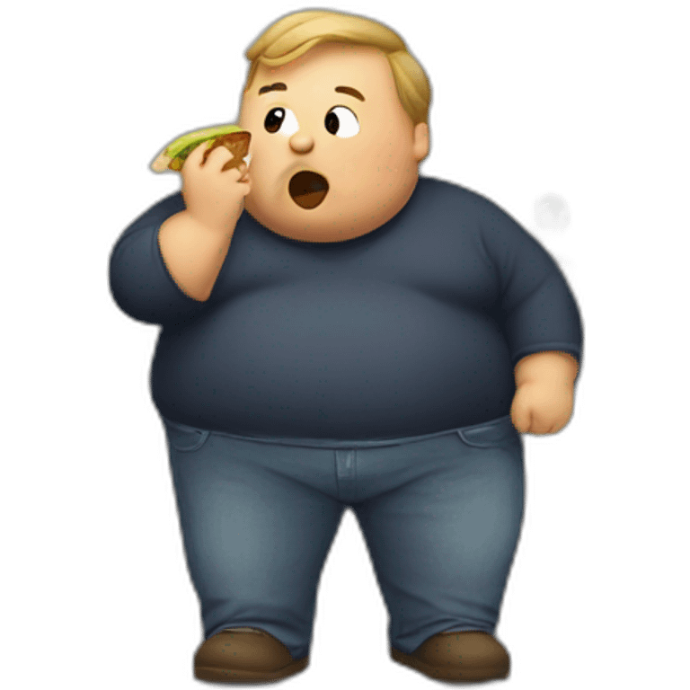 A fat guy eating a door emoji