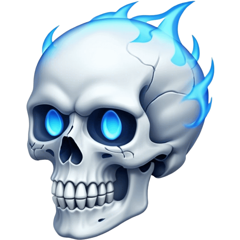 Skull flame blue emoji